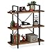 Relaxdays Libreria Scaffale, Mobile con 3 Ripiani, 102x90x33,5 cm, Metallo & MDF, Mensole Moderne Industrial, Marrone, Pannelli MDF, Acciaio, Effetto Legno, 1 pz