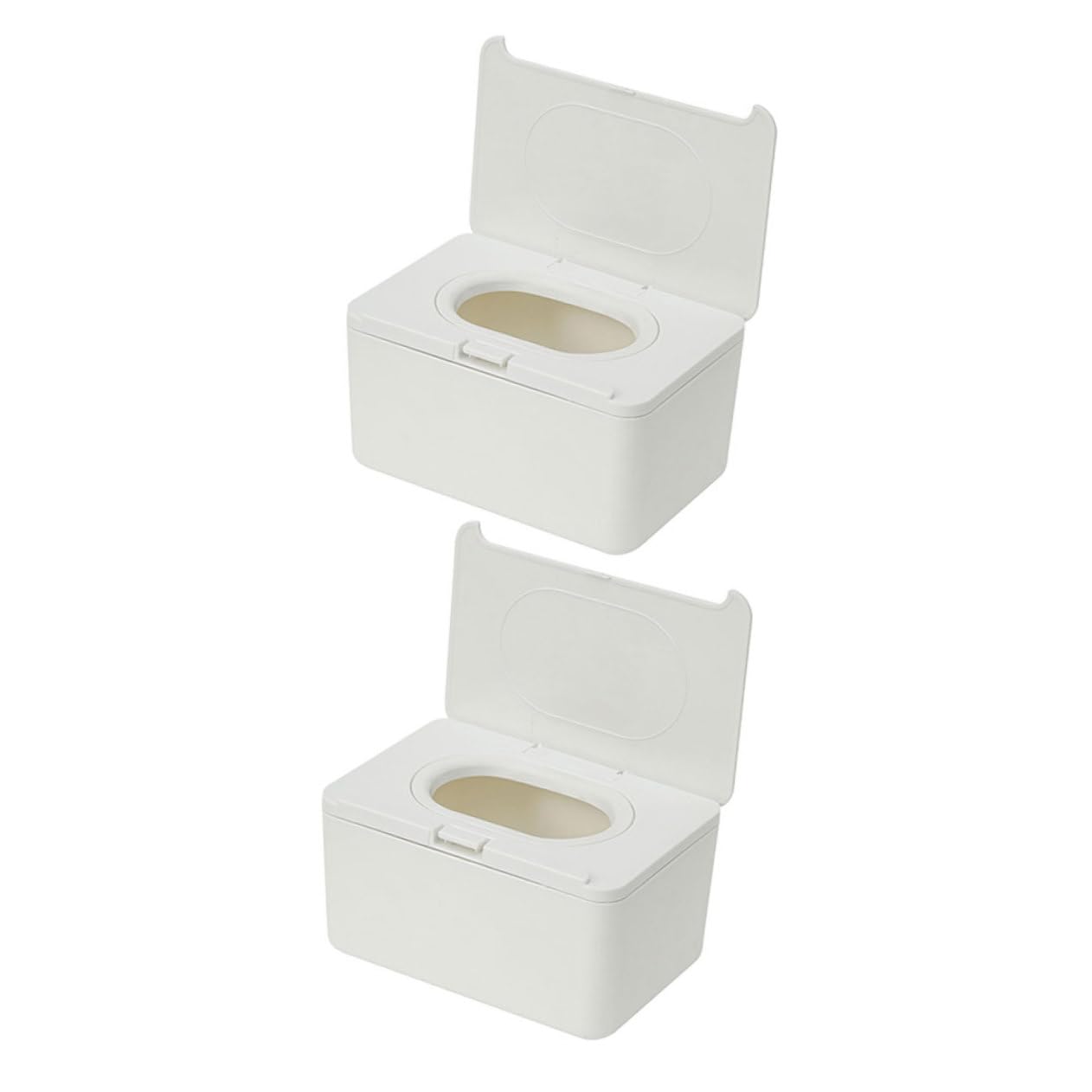 Contenitore per Salviette Riutilizzabili Bianco, 2 Pezzi, Plastico