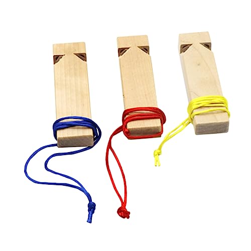 COSMEVIVI 3個木製ホイッスル なストラップ付き 子供用電車音楽おもちゃ ペイント可能な楽器 誕生日 クリスマス 用