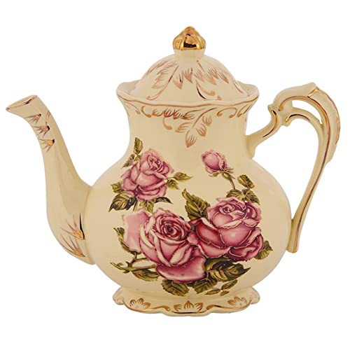 Tetera de cerámica china de gran capacidad: porcelana rosa para servicio de té y regalo