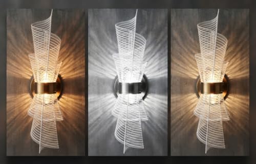 Image of Modern Wall Light for Living Room| Decorative Wall Sconce with Spiral Wire Design| Ambient Up & Down Lighting for Bedroom| Hallway| Home & Hotel Decor