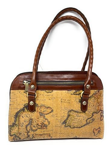 Image of Patricia Nash Leather Calvi Satchel, European Map