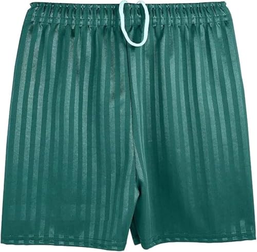 BOOM Prime Kids PE Shorts Boys & Girls Unisex Sports Shorts, Elastic Waist Drawstring, School Football Gym Cycling Summer Activewear Ages 3–14 (as8, Regular, Green 7-8 Years)