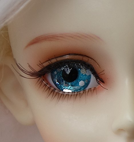 1 Pair Handmade Acrylic Blue Snowflake Half Ball Eyes for BJD Dollfie SD Doll