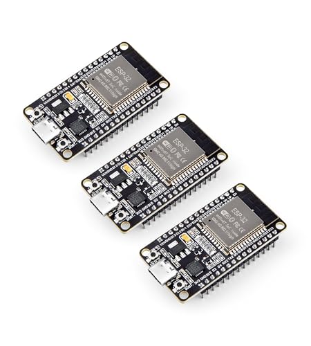 ELEGOO 3PCS Carte de Développement ESP32 Type-C, 2,4 GHz WiFi + Bluetooth Dual Core Carte de Contrôle pour Arduino, Support MicroPython, NodeMCU,...