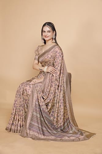 Image of Garden Vareli Pashmina Saree With Unstitched Blouse Piece