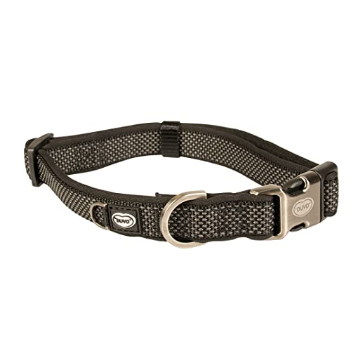 duvoplus, Ga me Explor North, bequemes und zeitgenössisches Hundehalsband, Größe 40, 65 cm, 25 mm, Schwarz