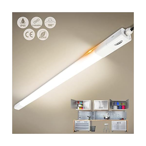TONFFI LED Feuchtraumleuchte 115CM, 36W 4100LM LED Röhre, Reihenschaltung, Neutralweiß, IP65 Wasserfest Feuchtraumlampe…