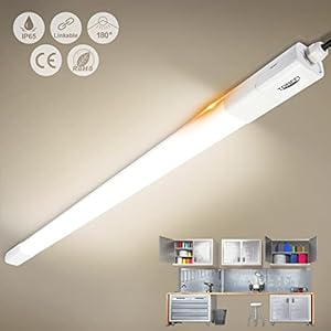 TONFFI LED Feuchtraumleuchte 115CM, 36W 4100LM LED Röhre, Reihenschaltung, Neutralweiß, IP65 Wasserfest Feuchtraumlampe…