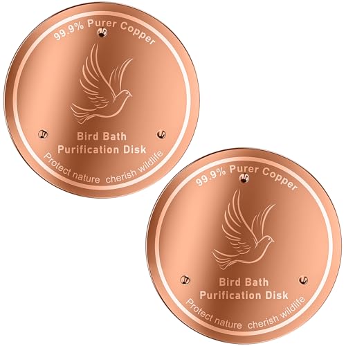 99.99% Pure Copper Cleaning Tray, 0.6mm 2-Piece Birdbath Copper Tray, equipped with a three-point support to ensure physically safe cleaning of water, for year-round use, outdoor birdbaths and bowls