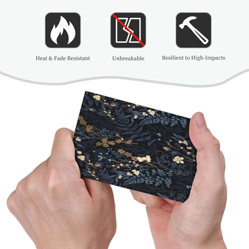 Decorative Switch Plate Covers Rustic Navy Dark Blue Leaves Golden Floral 1 Gang No Device Single Blank Outlet Covers Wall Plate Light Switch Cover Plate for Bedroom Home Decor