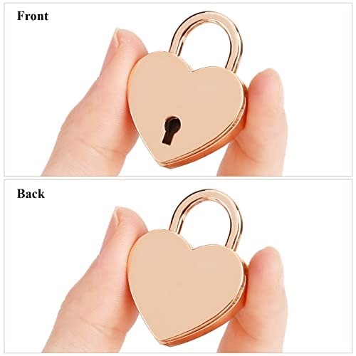 Lot De 3 Mini Cadenas En Métal Doré En Forme De Cœur Avec Clé