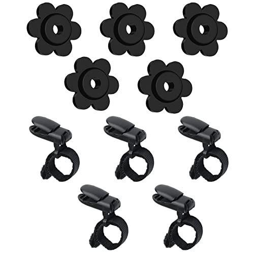 HOOSUN 10 Pack Garden Flags Clips And Stoppers Tiger Clips For Garden Flag Holder Rubber Stoppers Yard Flag Holder Clip for Small Flags Pole 4th of July Accessories
