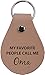 CustomGiftsNow My Favorite People Call Me Oma Genuine Leather Key Chain with Keyring