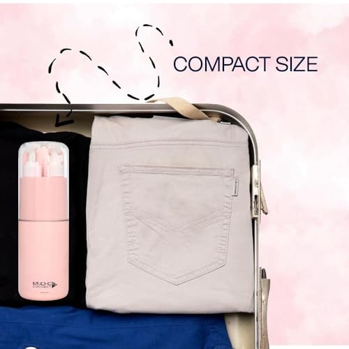 Image of 6 in 1 Travel Essential Kit for Men & Women | Compact Travel Kit for Toiletries with Travel Bottle Kit for Toiletries, Mini Travel Kit, Toothbrush Holder & Leak-Proof Dispenser (Peach)