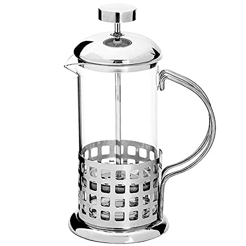 Cafeteira Francesa Pressão French Press Inox E Vidro 600 Ml