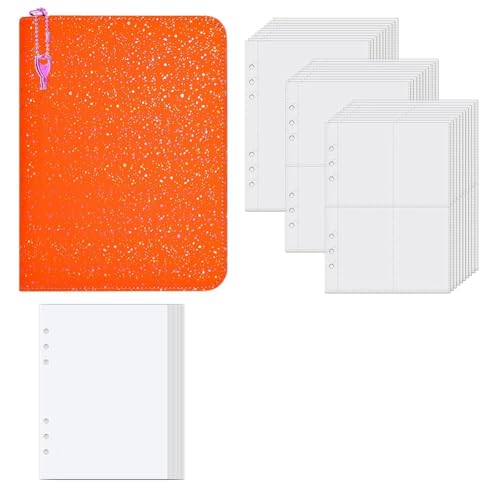 Livre d'autocollants orange : album de rangement élégant et durable pour collectionneurs