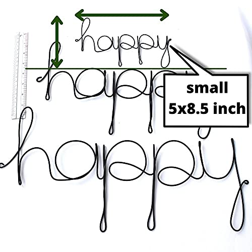 Camellia Bees Bee Happy Wire Wall Art - Bumble Bee Wall Decor - Wire Art - Wire Words - Bee Gift - Bedroom Inspo - Wire Sign (Black) #TOP3