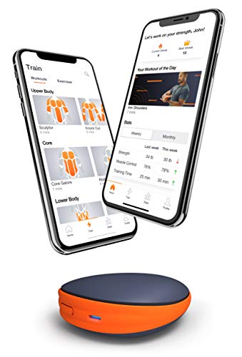 Activbody Activ5 Handheld Isometric Strength Training Device – for Arms, Legs, Upper and Lower Body Muscles – Portable and Lightweight - with Customized Workout Trainer App, Black & Orange