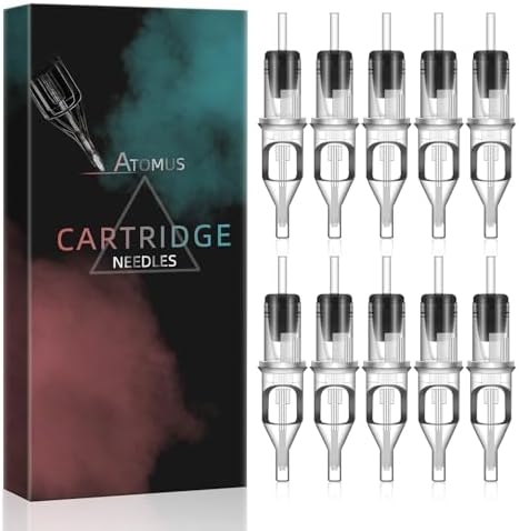 Tattoo Cartridge Needles, ATOMUS 20pcs 5F 7F 9F 11F Flat Disposable Tattoo Needle