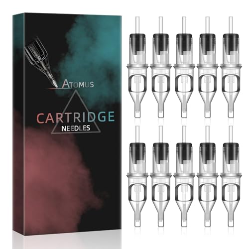 ATOMUS Tattoo Cartridge Needles, 20pcs 5F 7F 9F 11F Flat Disposable Tattoo Needle