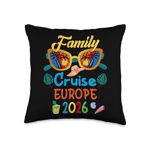 Europe Family Cruise Trip 2026 Beach Reunion Party Match Throw Pillow