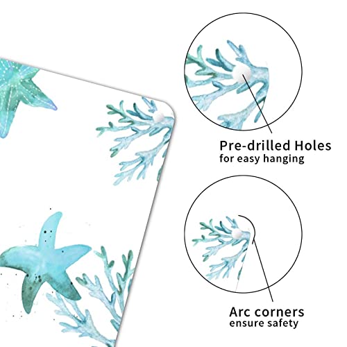 Nautical Beach Vintage Home Decorative Signs The Beach Is Calling Wall Decor Metal Sign Nautical Vintage Ocean Starfish Men Cave Signs Sea Turtle Sign For Bedroom Yard Garage Garden 12X8In #TOP4