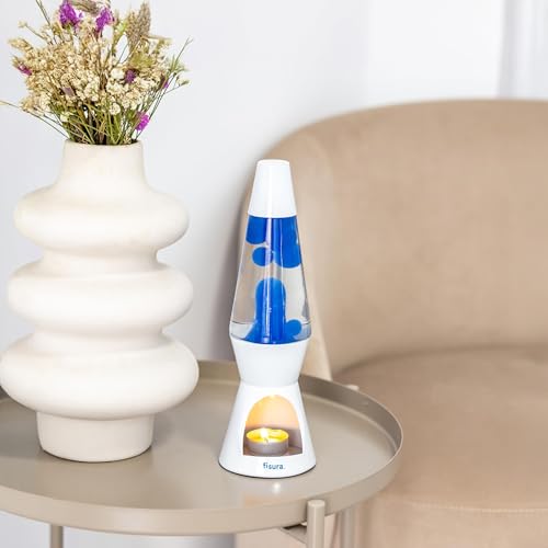 Fisura – Lampa lawowa z świeczką. Lampa lawowa bez elektryczności. Lawowa lampa w kolorze terrakoty. Eko-lampa. Oryginalny prezent. 29 centymetry x 8,5 centymetry