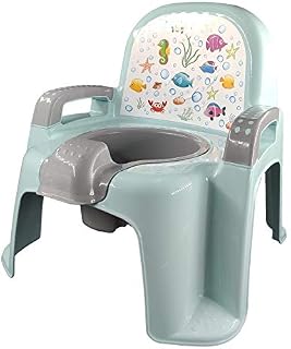 High-Quality Plastic Potty Trainer for Babies / Children Comfortable Chair with Handles Colorful Training Potty Toilet Seat Trainer (Mint)