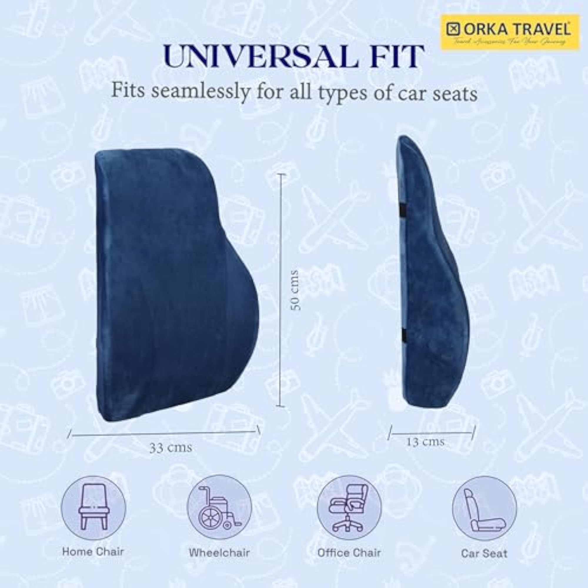 Presto Orthopedic Mid-Backrest Cushion with Memory Foam