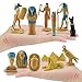 Liberty Imports 12 PCS Ancient Egypt Toys, Mini Egyptian Figurines Play Set - Pyramids of Giza, Mummy, King TUT, Sphinx, Anubis and Artifacts for Kids, School Projects