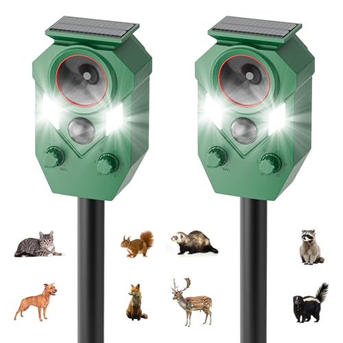2-Pack Solar Ultrasonic Repeller