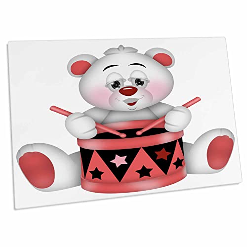Alfombrilla de escritorio 3dRose con oso rosa y blanco miniatura 1