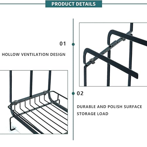 Image of Kitchen Sink Organizer with Towel Holder | Rustproof Stainless Steel Countertop Storage for Sponge, Soap & Dishcloth | Removable Drip Tray