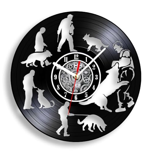 The Geeky Days Dog Training Vinyl Record Wall Clock Training
