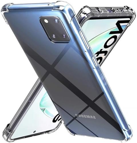 Image of BOXXO Flexible Back Cover for Samsung Galaxy Note 10 Lite | Back Cover Transparent Clear Shockproof Case Four Corner Protection | Slim Protective Mobile Phone Cover for Samsung Note 10 Lite
