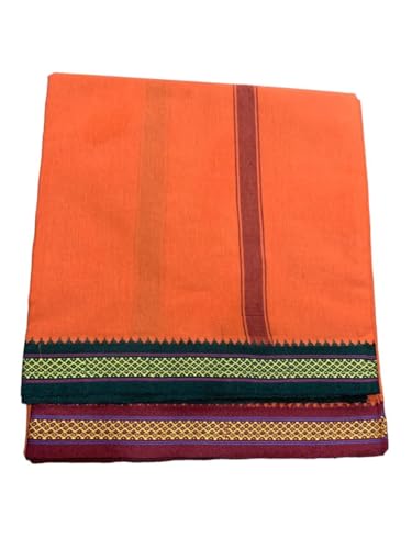 Image of Rameshwaram Fabrics 2.25 Mtr Cotton Lungi Dhoti for Men