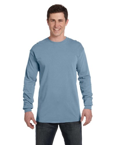 Image of Comfort Colors Ringspun Garment-Dyed Long-Sleeve T-Shirt (Ice Blue)