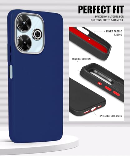 Image of WOW IMAGINE Back Cover for Mi Redmi 13 5G | Poco M6 Plus 5G | Ultra Slim Flexible Non-Slip Grip | Inner Fabric | Metal Camera Ring & Lightweight Soft Silicone Mobile Case - Blue