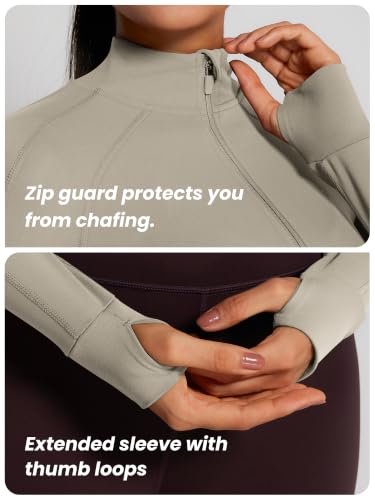 Image of GYM RAINBOW Womens Snatched Workout Jackets Lightweight Zip Up Slim Fit Gym Track Athletic Jackets with Thumb Holes