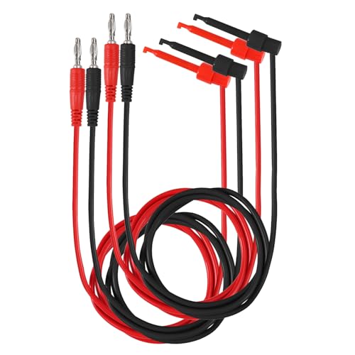 Image of DIANN 4pcs Banana Plug to Test Hook Clips Test Lead Cable Line Wire 4mm Banana Plug for Multi-Meter Electrical Test Jumper Wire 1m /3.3ft Electrical Connector