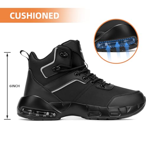 Image of Military Tactical Boots for Men Waterproof Non Slip Hiking Work Combat Boots 6 Inch Side Zip Cushion Botas Tacticas Militares