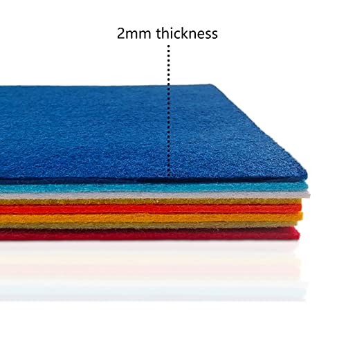 Image of Jtnohx Stiff Felt, 2mm Thick Felt Sheets for Crafts, 8 inchx12 inch Hard Felt Fabric Squares 8Pcs for DIY Projects (Yellow Orange Series)