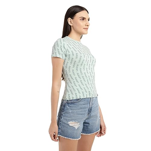 Image of Levi's Women's Cotton Slim Fit Brand Logo T-Shirt