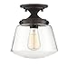 Trade Winds Lighting TW60044ORB 1-Light Transitional Semi-Flush Mount Pendant Ceiling Light, 100 Watts, in Oil Rubbed Bronze