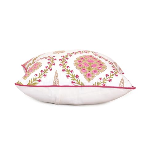 Image of Handmade Throw /Pillow Cushion Cover : 100% Cotton Fabric : High Thread Count : Set of 5