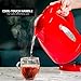 OVENTE Electric Kettle, 1.7L Fast Boiling Water Heater for Coffee or Tea, BPA Free with Water Level Gauge, Auto Shut-Off, Boil-Dry Protection, Indicator Light and Removable Filter, Red KP72R