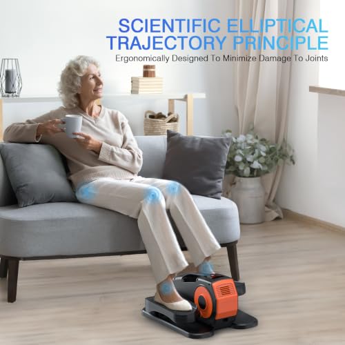 Image of Under Desk Elliptical, Elliptical Leg Exerciser for Seniors, Home Portable Elliptical with Remote Control and 12 Adjustable Speeds, Electric Seated Pedal Exerciser