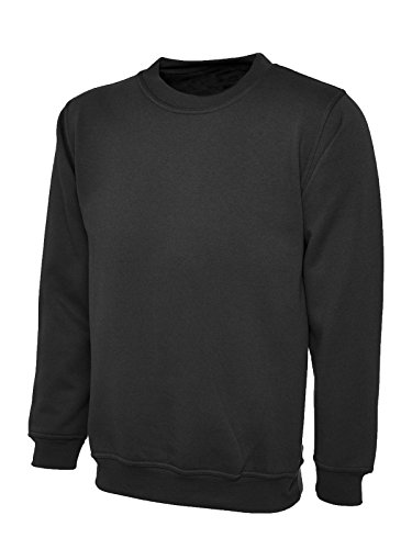 Image of Parsa Fashions ® Mens Plain Classic Sweatshirt Sweater Fleece Full Sleeve Jumper Top Casual Work Leisure Sport Baseball Pull Over S-XXL