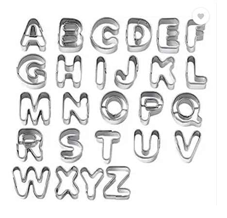 S.HanStainless Steel Alphabet Letters & Numbers Baking Cookie Cutter - Set of 36 Pieces